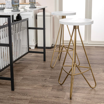 Trinity 30" Modern Industiral Iron Tripod Backless Bar Stool - JONATHAN Y